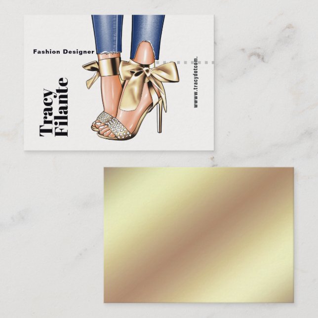 Glam Chic Gold Fashion Business Card (Front/Back)