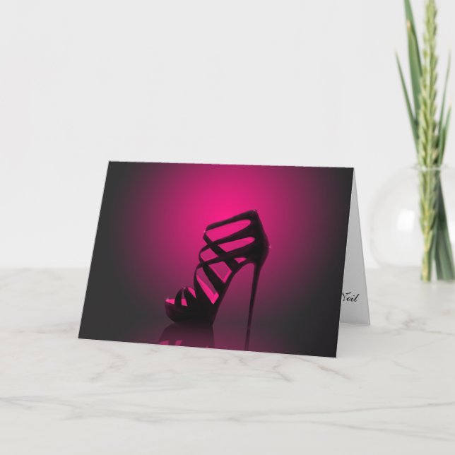 Glam Chic High Heels Thank You Card (Front)