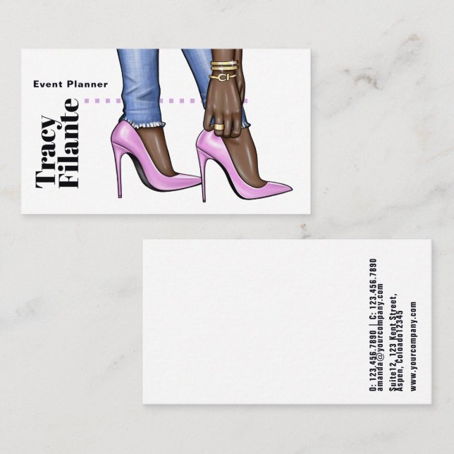 Glam Chic Pink Fashion Business Card (Front/Back)
