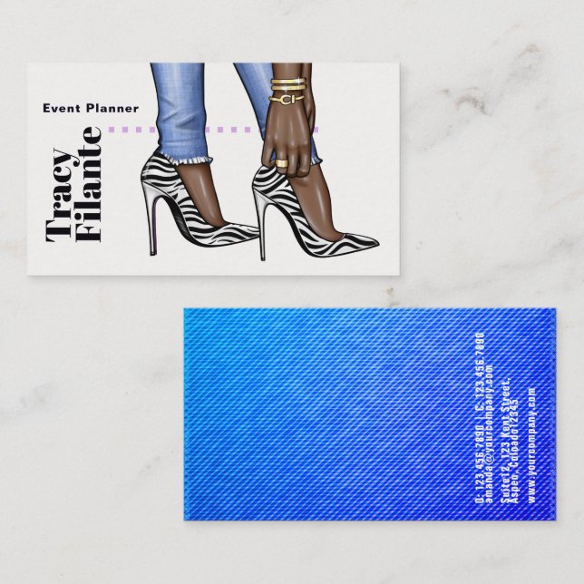 Glam Chic Zebra Fashion Business Card (Front/Back)