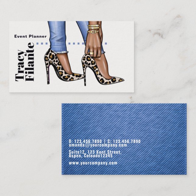 Glam Chic Zebra Fashion Business Card (Front/Back)