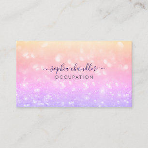 Glam Classy Glitter Colourful, Script Name Business Card