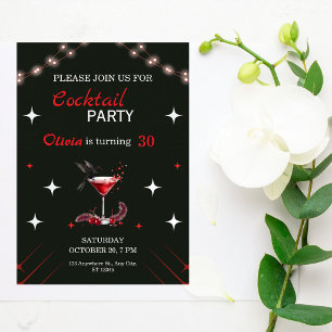 Glam Cocktail Birthday Invitation