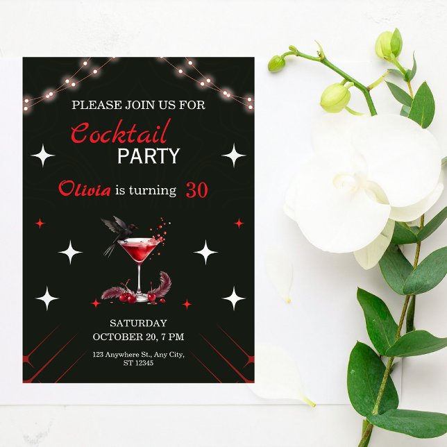 Glam Cocktail Birthday Invitation (Creator Uploaded)