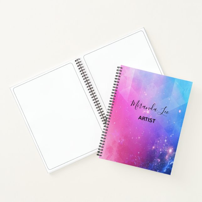 Glam colourful space geometric notebook (Inside)