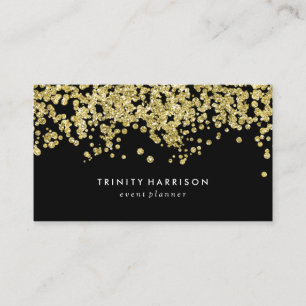 Glam Confetti Chic Faux Gold Foil Business Card