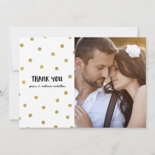 Glam Confetti   Faux Foil Wedding Thank You Card