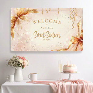Glam Coquette Bows Sweet 16 Welcome ID1289 Banner