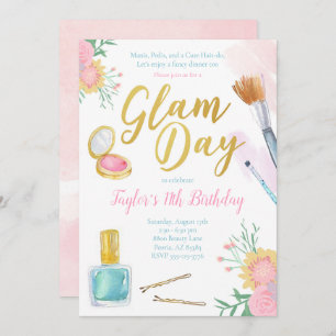 Glam Day Birthday Invitation   Mani Pedi Spa Party