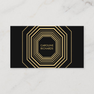 Glam Deco Gold and Black Fashion and Design Business Card