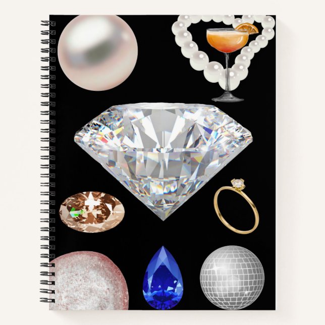 💍 Glam Diamond & Gems Aesthetic ✨ Notebook (Front)