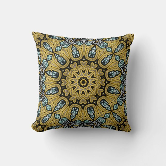 Glam Diamond Gold Love Mandala Cushion (Front)