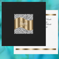 Glam Diamonds, Gold Monogram, Name, Message 