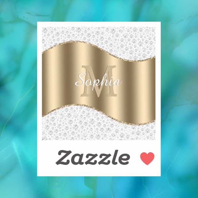 Glam Diamonds, Gold Monogram, Script Name (Creator Uploaded)