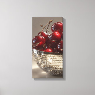 Glam Disco Bowl Cherries Still Life Pop Art  Canvas Print