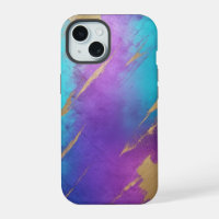 Glam Distressed Purple Turquoise Gold