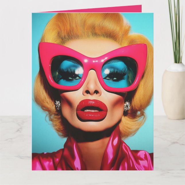 Glam Diva in Retro Shades Card (Front)