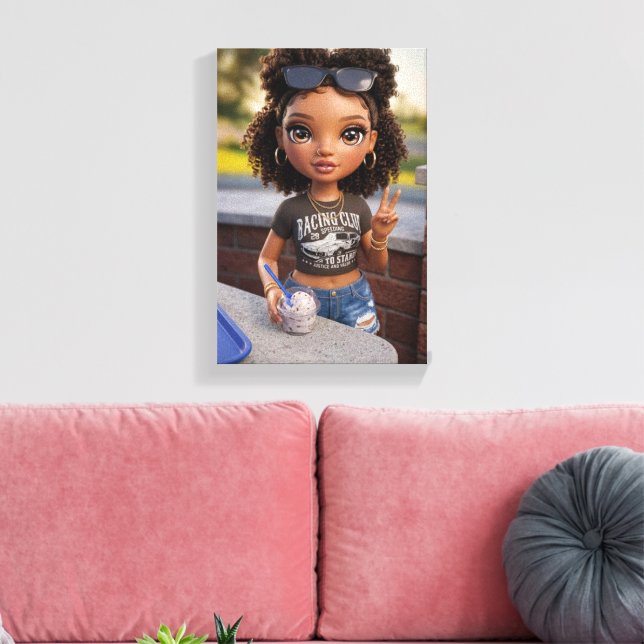 Glam Doll Canvas Print (Insitu(LivingRoom))