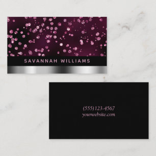 Glam Elegant Glitter Jewels Monogram Professional Business Card