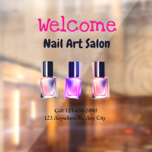 Glam Entry Nail Salon Window Cling – Personalised