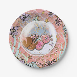 Glam Ethnic Mermaid Baby Shower Birthday Party Paper Plate