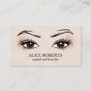Glam Eyelash extension Brow Bar make up artist Business Card