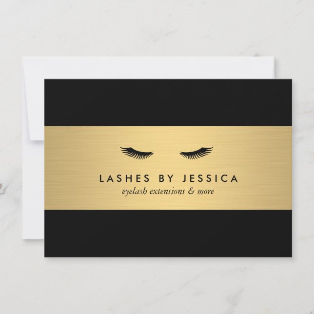 Glam Eyelashes Black and Gold Gift Certificate (Front)