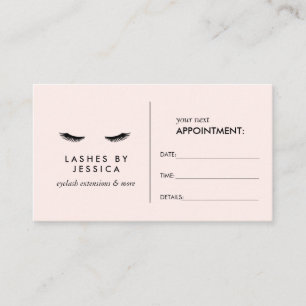 Glam Eyelashes Black and Pink Appointment Card