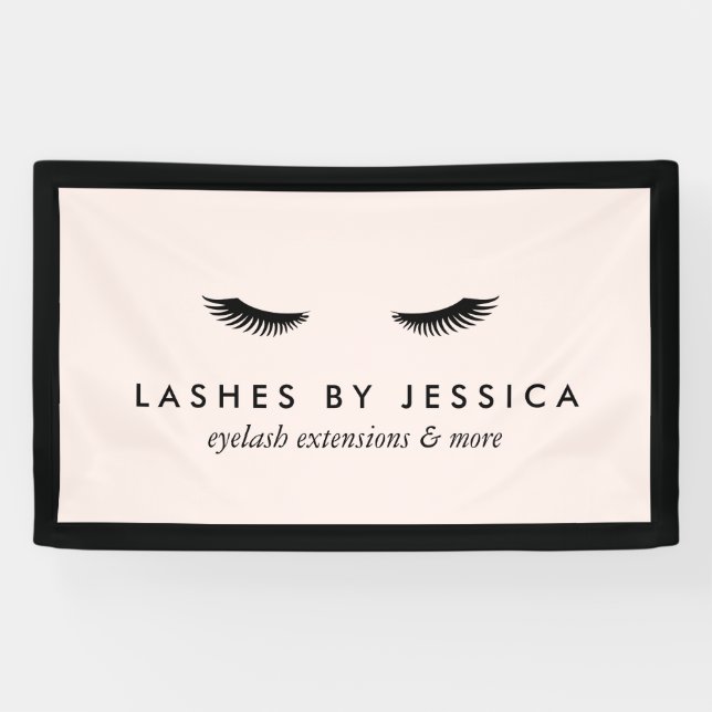 Glam Eyelashes Classic Black and Pink Banner (Horizontal)