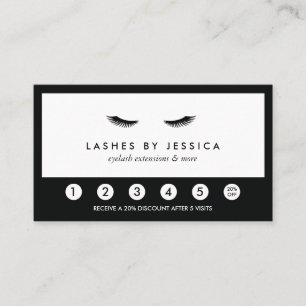 Glam Eyelashes Classic Black and White Loyalty Card