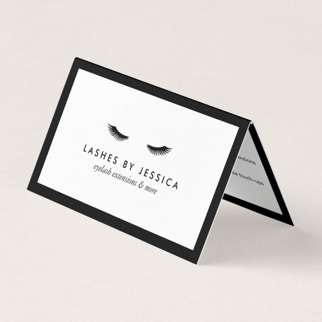 Glam Eyelashes Classic Lash Salon Aftercare Business Card (Front)