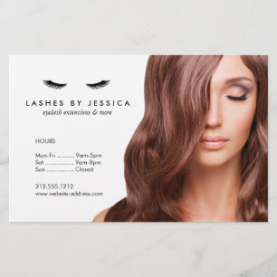Glam Eyelashes Classic Photo Price List Menu Flyer