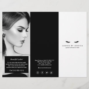 Glam Eyelashes Extensions Salon Tri-Fold Brochure