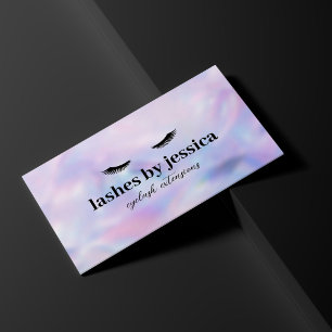 Glam Eyelashes Holographic Business Card