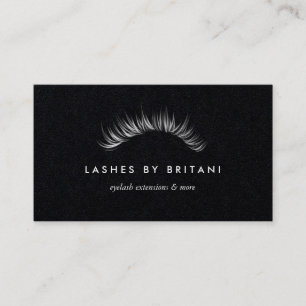 Glam Eyelashes white text Business Card