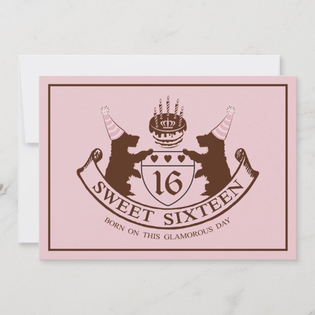 Glam Fashion Couture Girl Sweet Sixteen Birthday Invitation (Front)