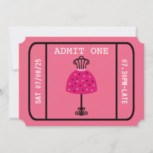 Glam Fashion Show Party Night Girl's Ticket Invitation