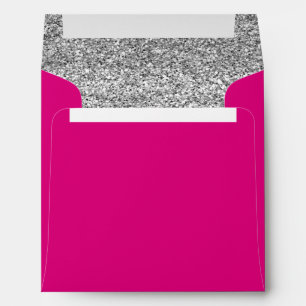 Glam Faux Glitter Silver Pink Envelopes