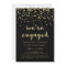 Glam Faux Gold Confetti on Black Engagement Party