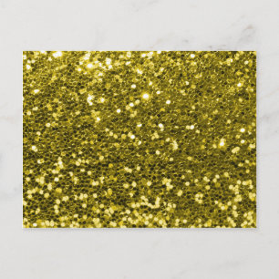 Glam Faux Gold Glitter Sparkle Print Postcard
