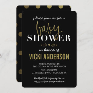 Glam Faux Gold Modern Baby Shower Invitations