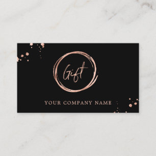 Glam Faux Rose Gold on Black   Gift Certificate