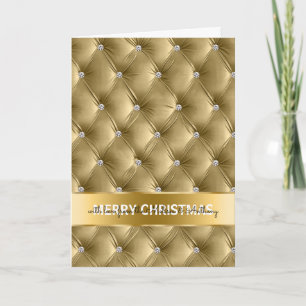 Glam Faux Velvet Gold Christmas Holiday Card