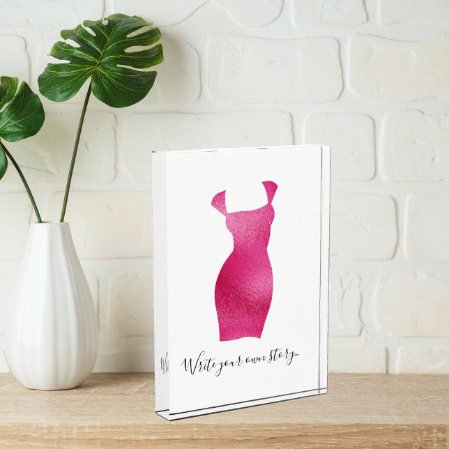 Glam Feminine Silhouette Inspiring Acrylic Block (Creator Uploaded)