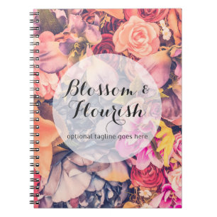 Glam Floral Roses Trendy Modern Florist & Boutique Notebook