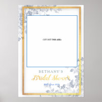 Glam Flowers Gold Bridal Shower Cut Photo Booth