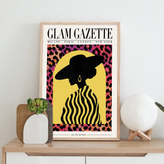 Glam Gazette Fashion Poster | Leopard Wall Art