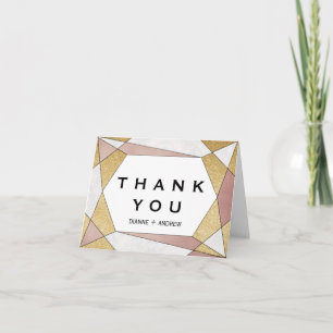 Glam Geometric Diamond Thank You Card
