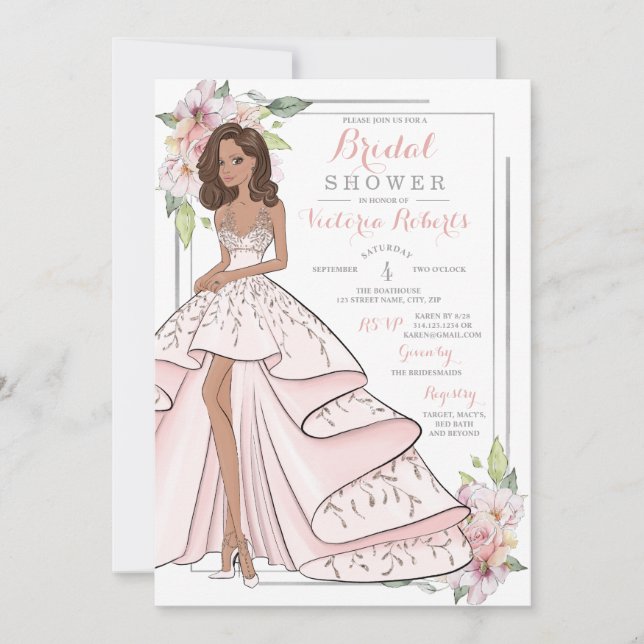 Glam Girl Bridal Shower Invitation (Front)