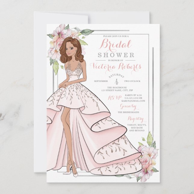 Glam Girl Bridal Shower Invitation (Front)